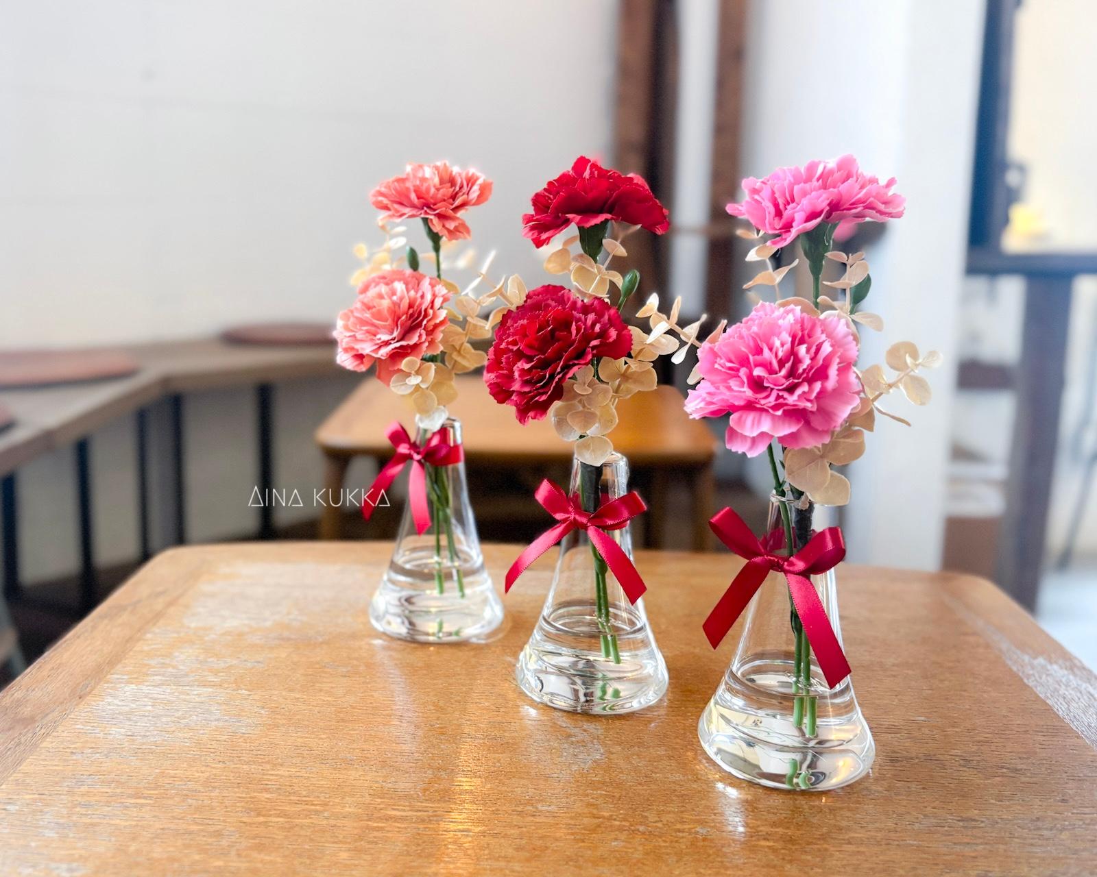 新作《母の日早割》［お花と珈琲の贈り物］カーネーションのフェイクウォーターアレンジ/選べるメッセージドリップバック5個 | 5枚目